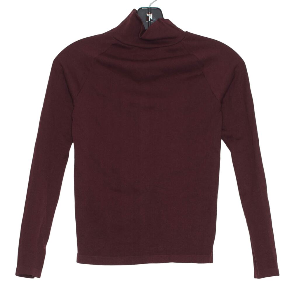 Intimately Free People Top Turtleneck Open Back Y2K Minimalist Grunge Maroon M/L